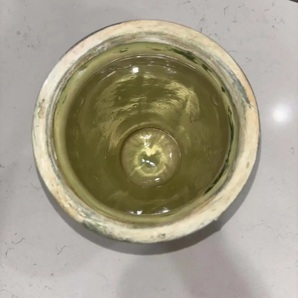 Vintage Handcrafted Green Speckled Glaze Studio Pottery Vase
